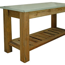 EST. LEE DISPLAY L D 1902 Redwood Patio Console Table & Outdoor Garden Utility Table Stainless Steel Tabletop (No Hardware)
