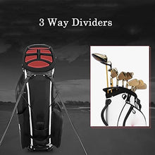 OEIPSMK Durable Golf Stand Bag with 6-Way Dividers & Shoulder Strap - B