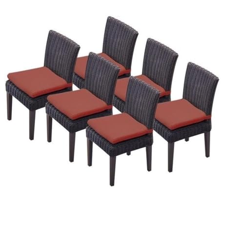 TK Classics TKC Venice Wicker Patio Dining Chairs Set of 6 Terracotta