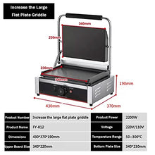 Electric Countertop Griddle Grill Stainless Steel Flat Griddle Hotplate Bbq Kitchen Grill Adjustable Temp Control Restaurant Grill for Camping Outdoor Tailgating Kitchen Home Barbecue,812