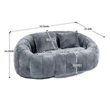 NDPQN Chenille Bean Bag Sofa High Back Lounger Grey