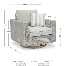 Signature Design by Ashley Seton Creek Casual Outdoor Weather Resistant Swivel Lounge Chair with Removable Cushion, Gray