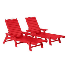 WestinTrends Malibu Poly Reclining Chaise Lounge (Set of 2) Red