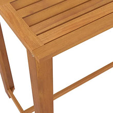 HKTMGDNG 7-Piece Patio Bar Set with Acacia Wood Table & Grey Rattan Stools
