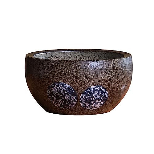 XUNTING Indoor Planters Hydroponic Grass Ceramic Flower Pot Large Bowl Lotus Water Lily Succulent Garden Tank Succulent pots(XXL)