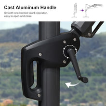 OROTLECT 360° Rotation 12' x 9' Swivel Rectangular Left-right Tilt Cantilever Gray Umbrella with 360-degree Rotation