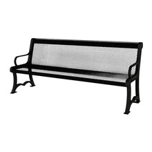 COATEDOUTDOORFURNITURE Bench, Black, Expanded, 4Ft, with Back, Portable