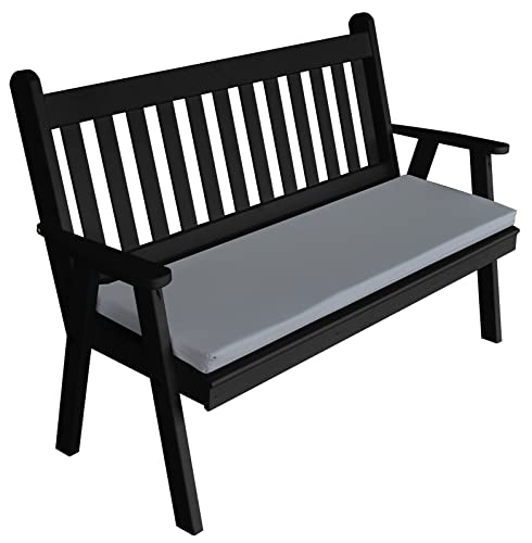 Furniture Barn USA Pine 5' Traditional English Garden Bench, Black
