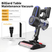 Pool Table Felt Cleaner, 22kPa Cordless Vacuum for Chalk Dust Removal Blue