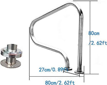 MSHOSAC Pool Handrails Swimming Pool Hand Rail Set of 2, 304 Stainless Steel Pool Stair Rail with 4ft Blue Grip Cover and Perfect Handle Pool Grab Ladder