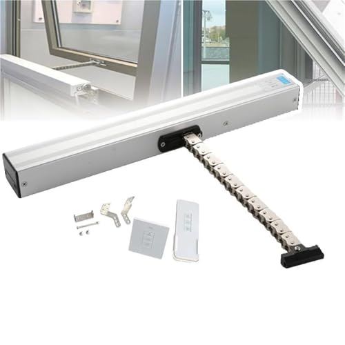 ZIJINGM Electric Chain Window Opener (300-1000mm) with Remote Control + Switch, Double Chain/Low Noise, Locking Force: 400N Anti-Theft, for Window Ventilation(1000mm)