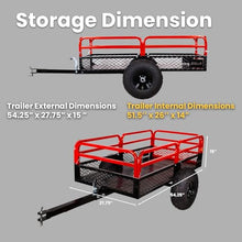 XtremepowerUS Multi-Utility ATV/UTV Trailer Tow Behind Dump Cart, 1500lbs 15 cu. ft Capacity, Garden Waste Pull Trailer for Lawn Mower Tractor