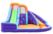 CocoNut Castles Double Slide Water Park with Climbing Wall & Water Cannon Multi
