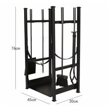 IEDFHJU Firewood Rack Wrought Iron Firewood Rack with Tool Holder