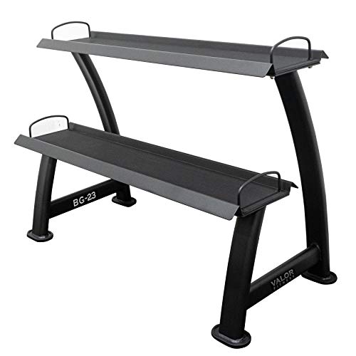 Valor Fitness Kettlebell Storage Rack 2 Tier Levels Heavy Duty Weight Holder Organize Gym Equipment BG-23