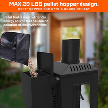 75,000 BTU Wood Pellet Outdoor Patio Heater with Glass Viewing Window