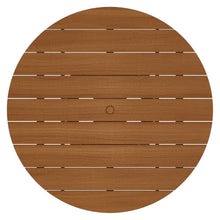 Modway Lane 55 Inch Teak Wood Outdoor Round Dining Table for 6 in Natural – Slatted Patio Table with Umbrella Hole and Pedestal Base for Patio, Balcony, Deck, Backyard, Terrace Or Sunroom