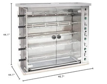 OMCAN 47″ NATURAL GAS ROTISSERIE WITH 5 SPITS FOR 20 CHICKENS 105,000 BTU 47495