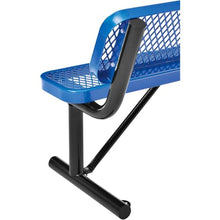 Global Industrial 4'L Heavy Duty Expanded Metal Mesh Bench with Backrest