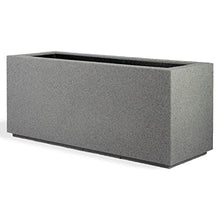PolyStone Milan Modern Outdoor/Indoor Rectangular Trough Planter - 46" x 17" x 19" H - Lightweight Weather Resistant Stone-Look Resin Planter - Commercial & Residential - Gray Granite