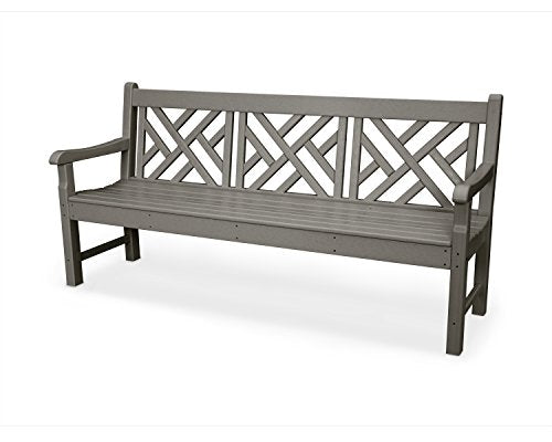 POLYWOOD® Rockford 72" Chippendale Bench in Slate Grey