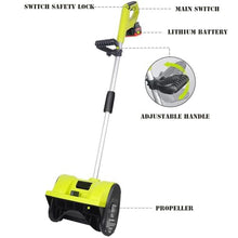 HYUIO Cordless Snow Plow - Electric Snow Shovel with 2 Battery, Outdoor Rechargeable Snow Blower with Adjustable Direction, Snow Thrower 8m Throwing Distance, for School Roads Driveway