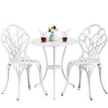 DUYHBAWRS 3 Piece Garden Furniture Set Outdoor Patio Bistro Set Rust-Resistant Garden Table and Chairs