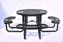 LifeYard Heavy Duty 46" Steel Round Picnic Table, Expanded Metal Outdoor Table (Black)