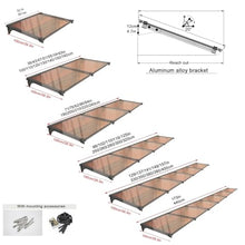 Outdoor Awning Canopy, UV Wind Rain Resistant Shelter for Patio Door Porch, 100x280cm Durable Polycarbonate Roof with 20° Slope Design