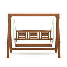 Furinno TIOMAN Hardwood A-Frame 3-Seater Porch Swing, Light Wood