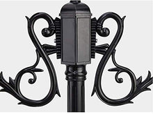 SDdPulse Post Lights Garden, 2-Lights Traditional Victoria Retro Street Light Aluminum Glass High Pole Outdoor Road Lamp Waterproof Vintage Landscape Lawn Lantern Patio,Black-1.8m