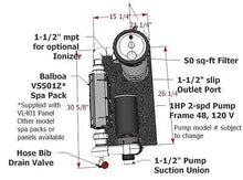 Northern Lights Group Balboa Spa System - 1 HP Pump, 1.5 Kw Heater, 50 sqft