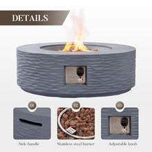 Cosiest Propane Fire Pit with Tank Cover for Outside, 35 in Round Gas Fire Pits for Outdoor Patio, Certified, 50000 BTU Concrete Rectangle Base with Rain Cover, Free Lava Rocks