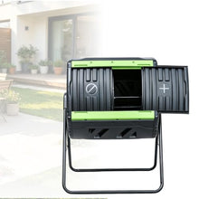 Large Dual Chamber Outdoor Compost Barrel Bin for Soil Maker