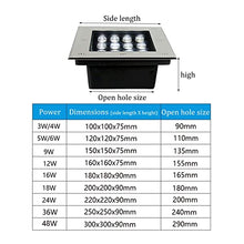 VZCOMM Outdoor Ground Light Embedded LED Landscape Lights 4 Pack IP66 Waterproof Square Pathway Lights for Driveway, Deck, Step, Garden Landscape Light, AC85-265V(Warm White,48W)