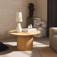 WGTYOA Round Tea Table Balcony Side a Few Small Family Living Room Ash Wood Wabi-sabi Wind Log