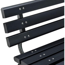 Global Industrial 6'L Outdoor Park Bench with Backrest, Black, Plastic