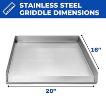 Burner Stove and Flat Top Griddle Cart | Mobile Cooking Food Cart | 20” Stainless Steel Griddle | 30,000 BTU Cast Iron Burner Stove | Outdoor Propane | Portable 4 Wheel | Commercial & Home Use