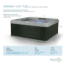 Ariana Outdoor Hot Tub, 6 Person Therapeutic Spa, 30 Jets, Underwater LED Lighting System, Insulated Spa Cover, Aqualife by Strong Spas