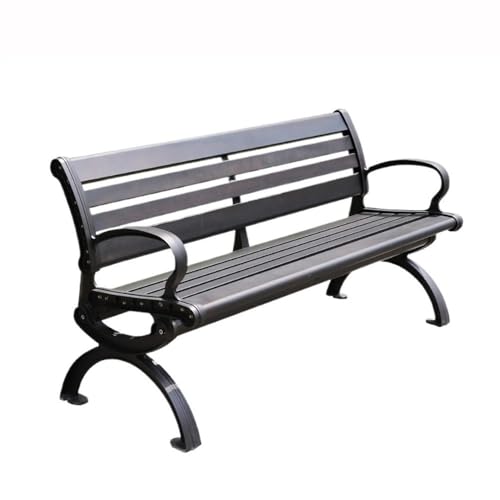 yinxx240708 Heavy-Duty Outdoor Benchs Garden Bench,Outdoor Benches,Iron Steel Frame Patio Benchs with Backrest Armrests for Lawn Yard Porch Work Entryway Slatted Seat for Park, Yard & Porch(Medium)