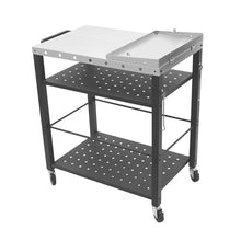ELUKHT 4-Tier Stainless Steel BBQ Cart Rolling Grill Table for Camping & Office Portable Barbecue Trolley with Wheels Outdoor Cooking Station BBQ Accessories