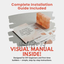 PSW Himalayan Salt Wall Kit, 28x40 Inch, with Full & Half Bricks, Salt Adhesive, LED Strip, Visual Installation Guide