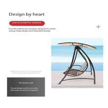 KJLYLPP Large Converting Canopy Porch Swing,2-Seat Outdoor Patio Swing Chair,Hammock Lounge Chair for Porch,Adjustable Canopy