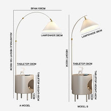 TQQEPOOL LED Floor Lamp with Table,Bedside Nightstand Shelves,Side Table with Reading Standing Light for Living Room,Bedroom,Bulb Included (Color : White, Size : 160 * 38cm)