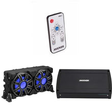 KICKER 10-Inch Loaded Premium Marine Sub Enclosure with Passive Radiator & 48KXMA9005 Amp Bundle