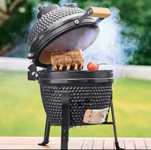 Artificial Outdoor BBQ Grill, Smoked Ceramic Roaster & Pizza Oven for Villa Garden(Grey)