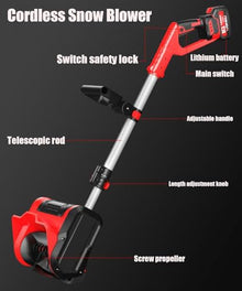 HYUIO Cordless Handheld Electric Snow Thrower,Handheld Cordless Electric Snow Shovel,Cordless Electric Snow Blower,with Adjustable Handle&Telescopic Pole,A