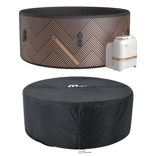 M Spa Mono 6 Person Round Hot Tub 138 Jet Wi-Fi Controlled Champaign Gold
