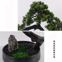 DUYHBAWRS Chinese Welcome Pine Bonsai Green Plant Living Room Hotel Home Entrance Decoration and Decorations