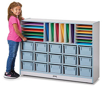 Jonti-Craft Rainbow Accents Sectional Cubbie-Tray Mobile Unit with Trays Coastal Blue